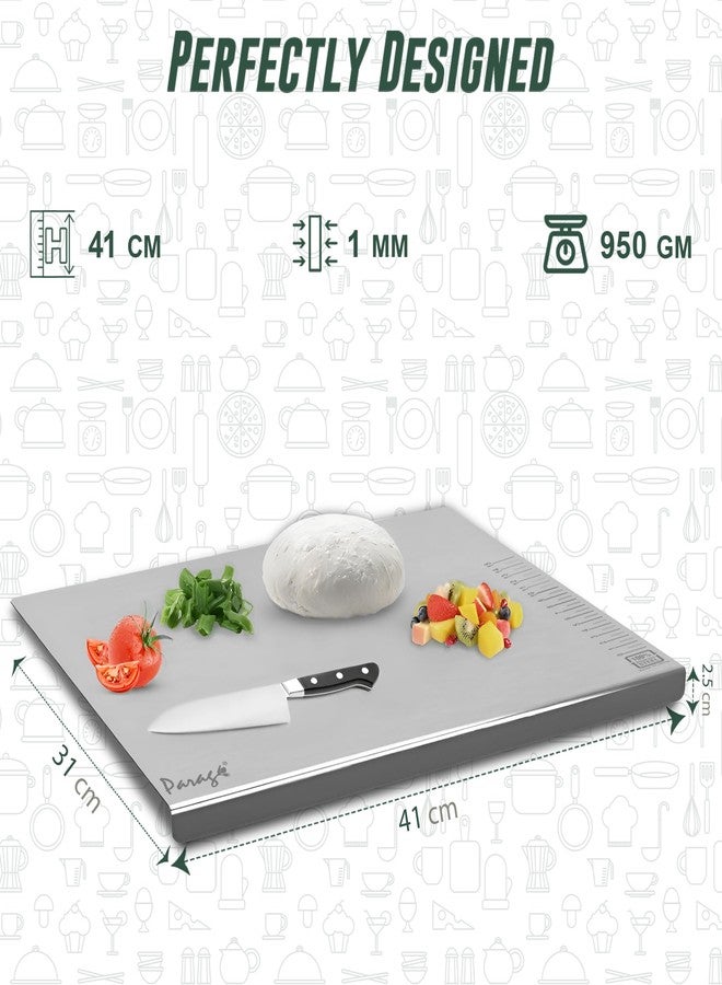 Parage Stainless Steel Countertop Chopping Board with Lip for Kitchen & Professional Use Large 41 x 31 CM | L-Shape Cutting Board for Meat, Fruit Cutter, Vegetable Chopper | Heavy Duty & Rust Free - Image 5